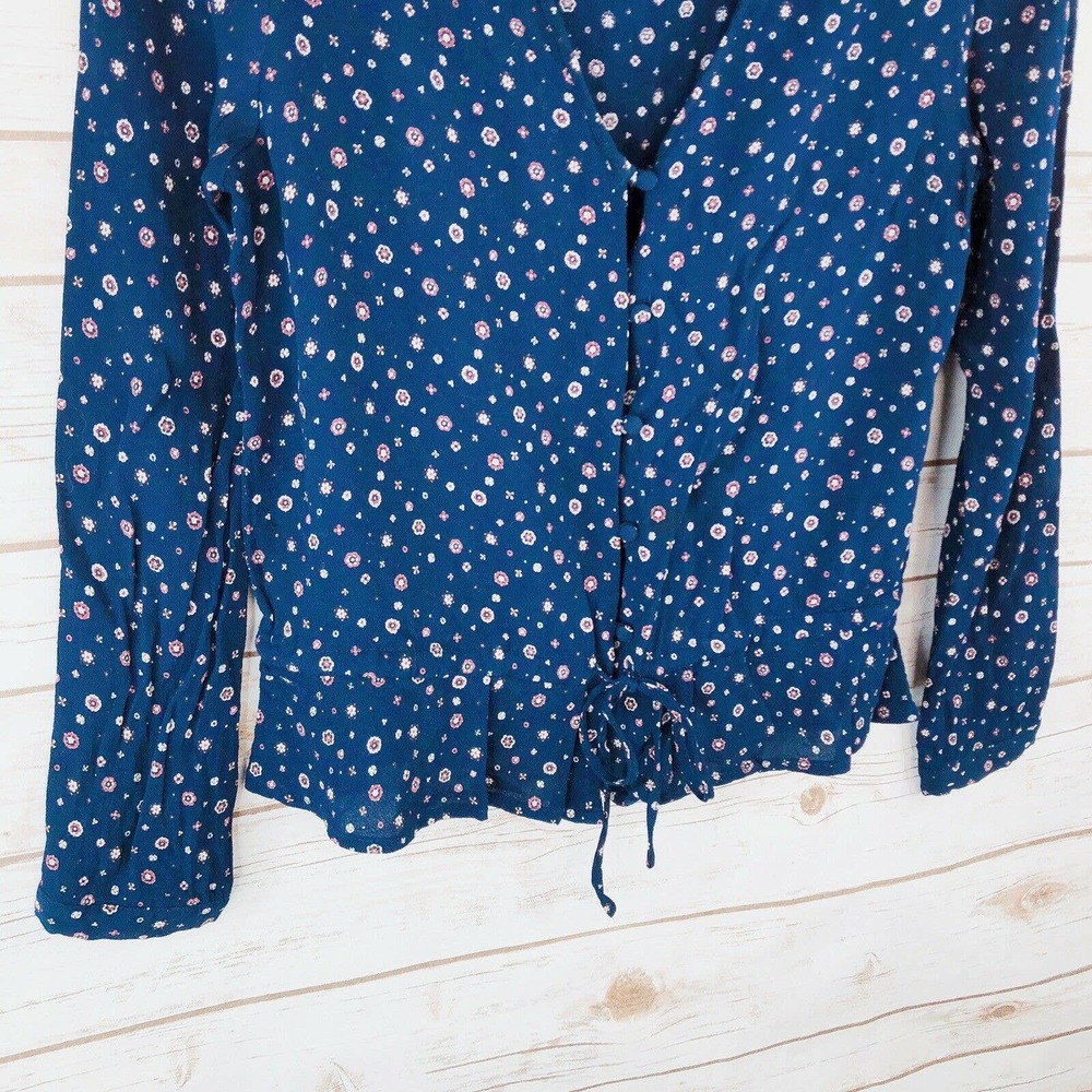 Rails Top Size Xs Beaux Floral Vneck Button Up Tie - image 5